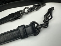 Medium Roma Black Intrecciato Woven Nappa Leather / Snakeskin Top Handle Bag