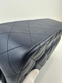 Classic Lambskin Navy Blue Jumbo Double Flap SHW