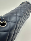 Classic Lambskin Navy Blue Jumbo Double Flap SHW