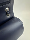 Classic Lambskin Navy Blue Jumbo Double Flap SHW