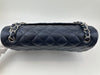 Classic Lambskin Navy Blue Jumbo Double Flap SHW