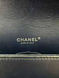 Classic Lambskin Navy Blue Jumbo Double Flap SHW