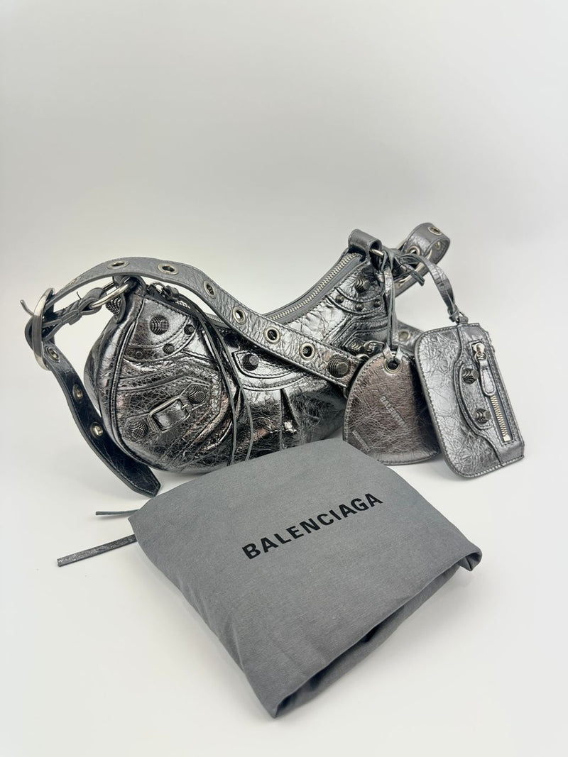 Le Cagole XS Silver Shoulder Bag