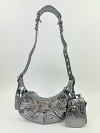 Le Cagole XS Silver Shoulder Bag