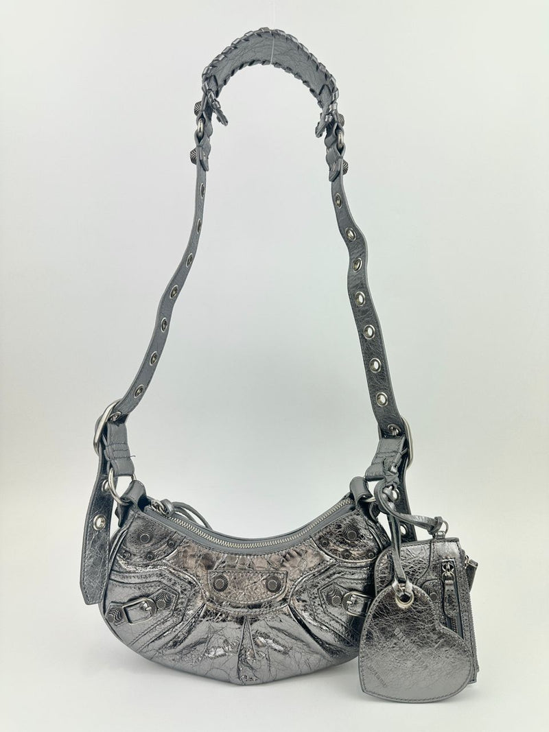 Le Cagole XS Silver Shoulder Bag