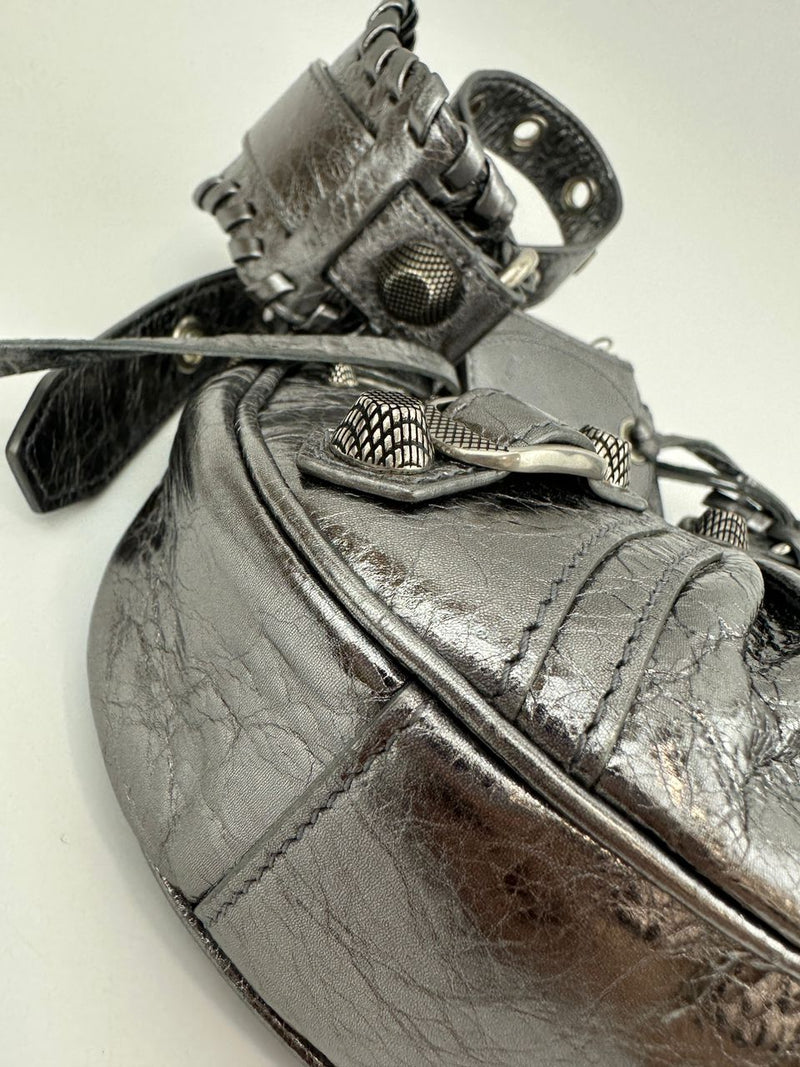 Le Cagole XS Silver Shoulder Bag