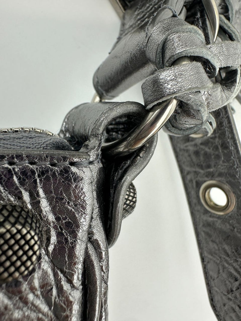 Le Cagole XS Silver Shoulder Bag