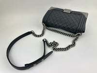 Boy Old Medium Paris-Dallas Black Calfskin Flap Bag RHW