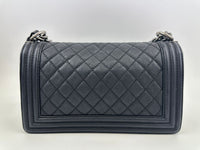 Boy Old Medium Paris-Dallas Black Calfskin Flap Bag RHW