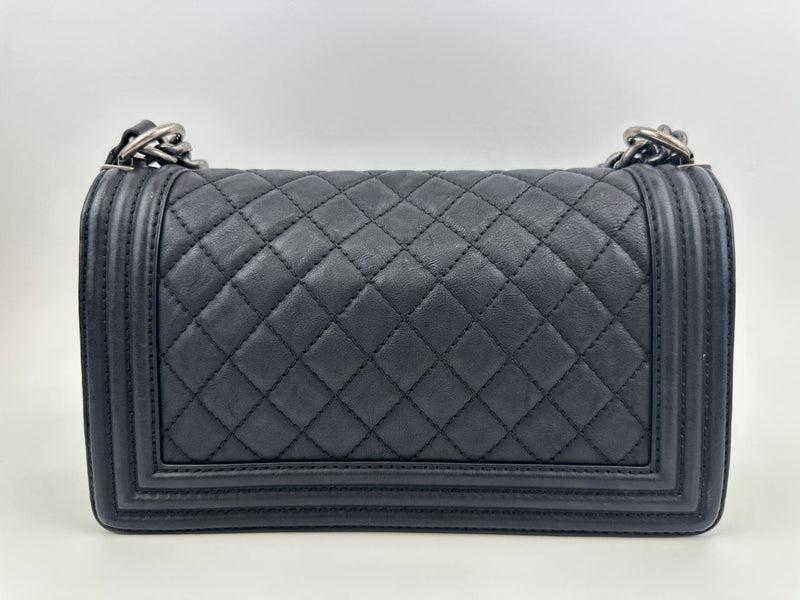 Boy Old Medium Paris-Dallas Black Calfskin Flap Bag RHW