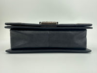 Boy Old Medium Paris-Dallas Black Calfskin Flap Bag RHW