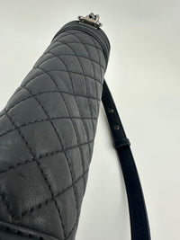 Boy Old Medium Paris-Dallas Black Calfskin Flap Bag RHW