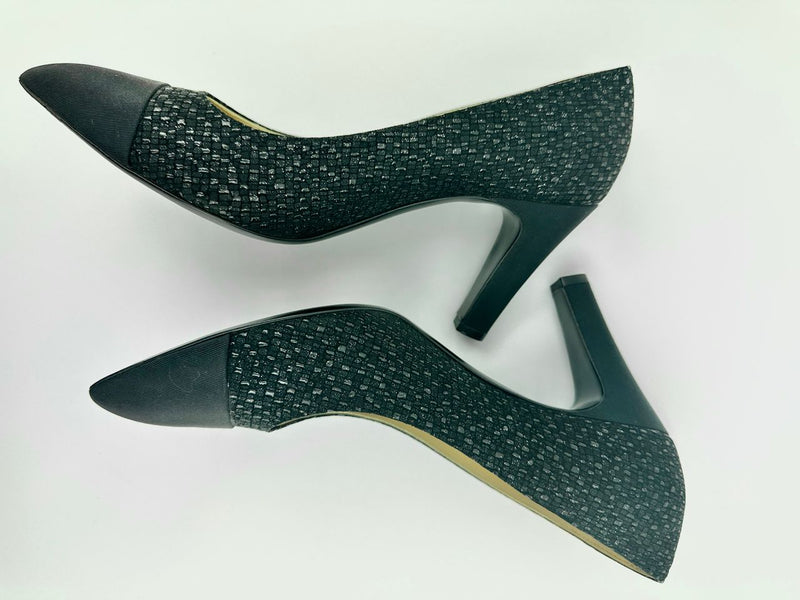 Gabrielle Coco Chanel Black Tweed Pumps Size 38.5