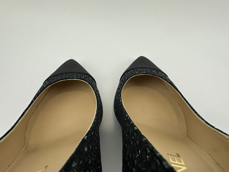 Gabrielle Coco Chanel Black Tweed Pumps Size 38.5