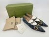 GG Denim Horsebit Blue Ballet Flats Size 38.5