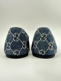 GG Denim Horsebit Blue Ballet Flats Size 38.5