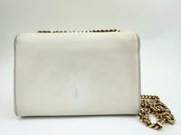 Small Kate White Grain De Poudre Embossed Leather GHW