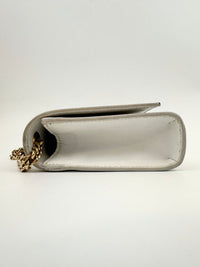 Small Kate White Grain De Poudre Embossed Leather GHW