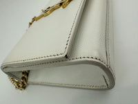Small Kate White Grain De Poudre Embossed Leather GHW
