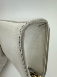 Small Kate White Grain De Poudre Embossed Leather GHW