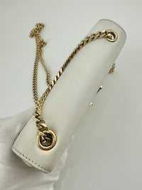 Small Kate White Grain De Poudre Embossed Leather GHW