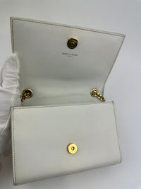 Small Kate White Grain De Poudre Embossed Leather GHW