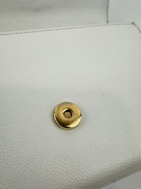 Small Kate White Grain De Poudre Embossed Leather GHW