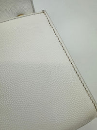 Small Kate White Grain De Poudre Embossed Leather GHW