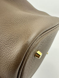 Picotin Lock 22 Etoupe Taurillon Clemence GHW