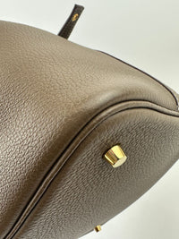 Picotin Lock 22 Etoupe Taurillon Clemence GHW