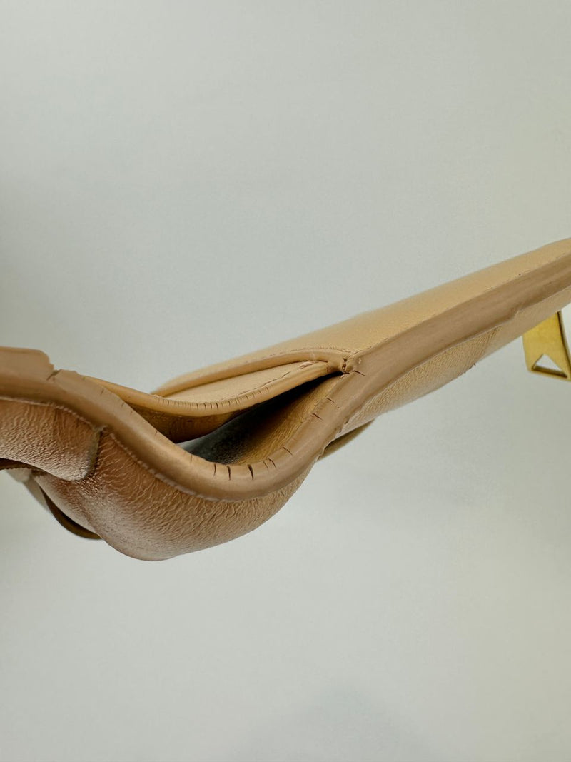 Small Cassette Intrecciato Beige Bifold Zip Wallet