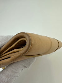 Small Cassette Intrecciato Beige Bifold Zip Wallet