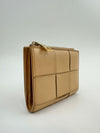 Small Cassette Intrecciato Beige Bifold Zip Wallet