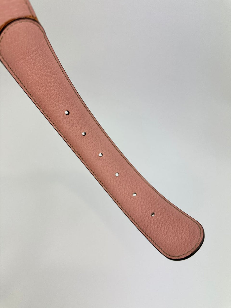 GG Beige Canvas / Pink Reversible Belt GHW Size 80 / 32