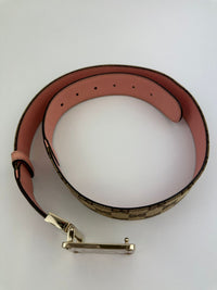 GG Beige Canvas / Pink Reversible Belt GHW Size 80 / 32