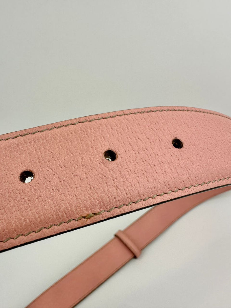 GG Beige Canvas / Pink Reversible Belt GHW Size 80 / 32