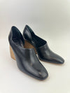 Toy Wood Heel Black Leather Pumps Size 38