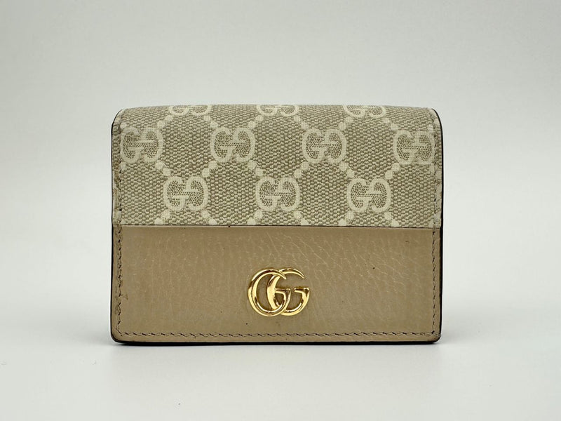 GG Marmont Small Bi-color Beige / White Supreme Wallet