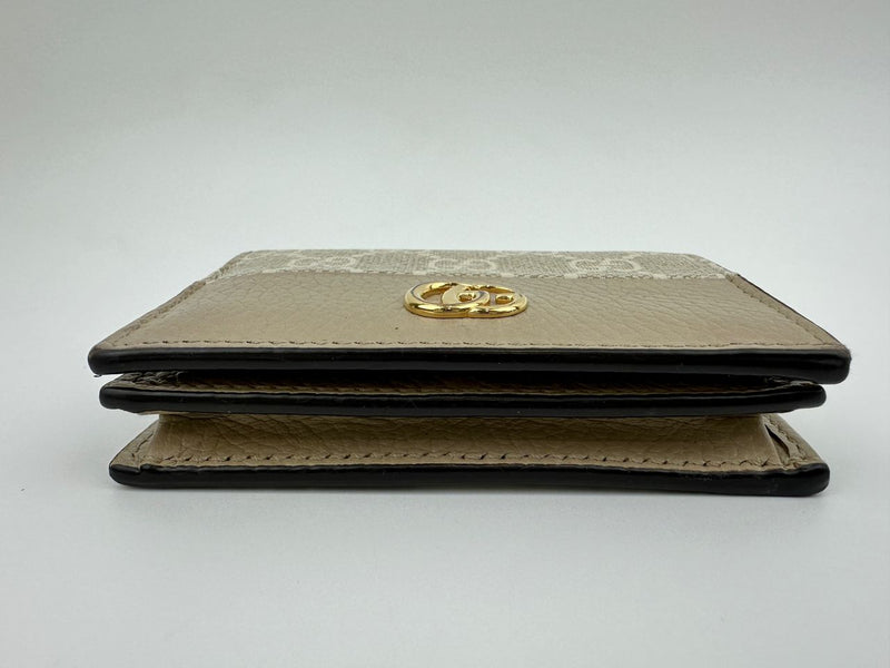 GG Marmont Small Bi-color Beige / White Supreme Wallet