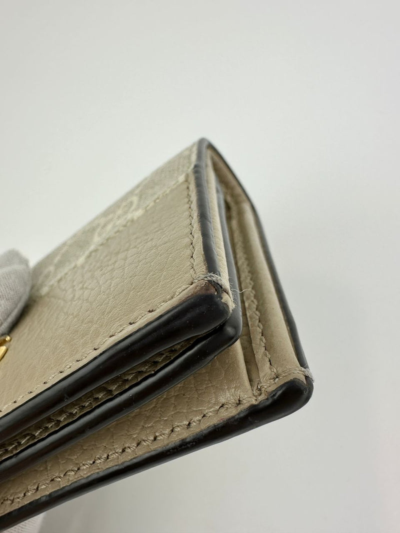 GG Marmont Small Bi-color Beige / White Supreme Wallet