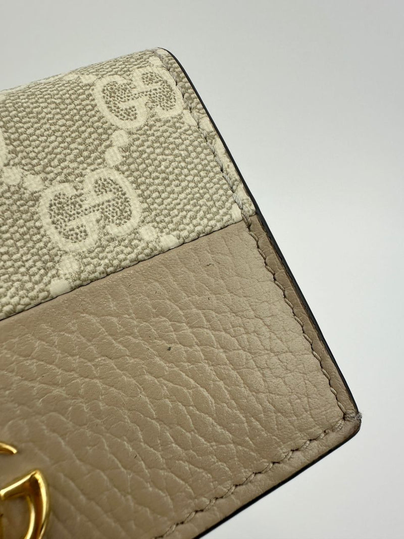GG Marmont Small Bi-color Beige / White Supreme Wallet