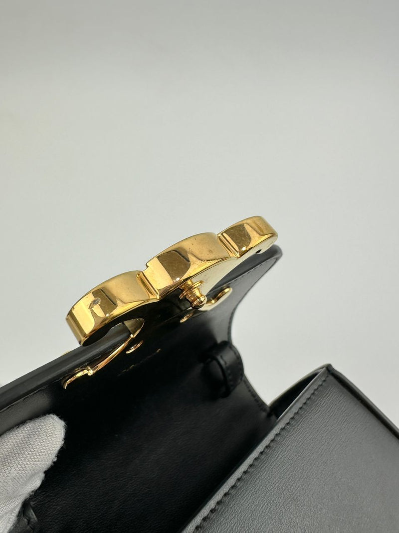 Mini Claude Crossbody Bag Black Shiny Calfskin Leather