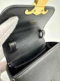 Mini Claude Crossbody Bag Black Shiny Calfskin Leather