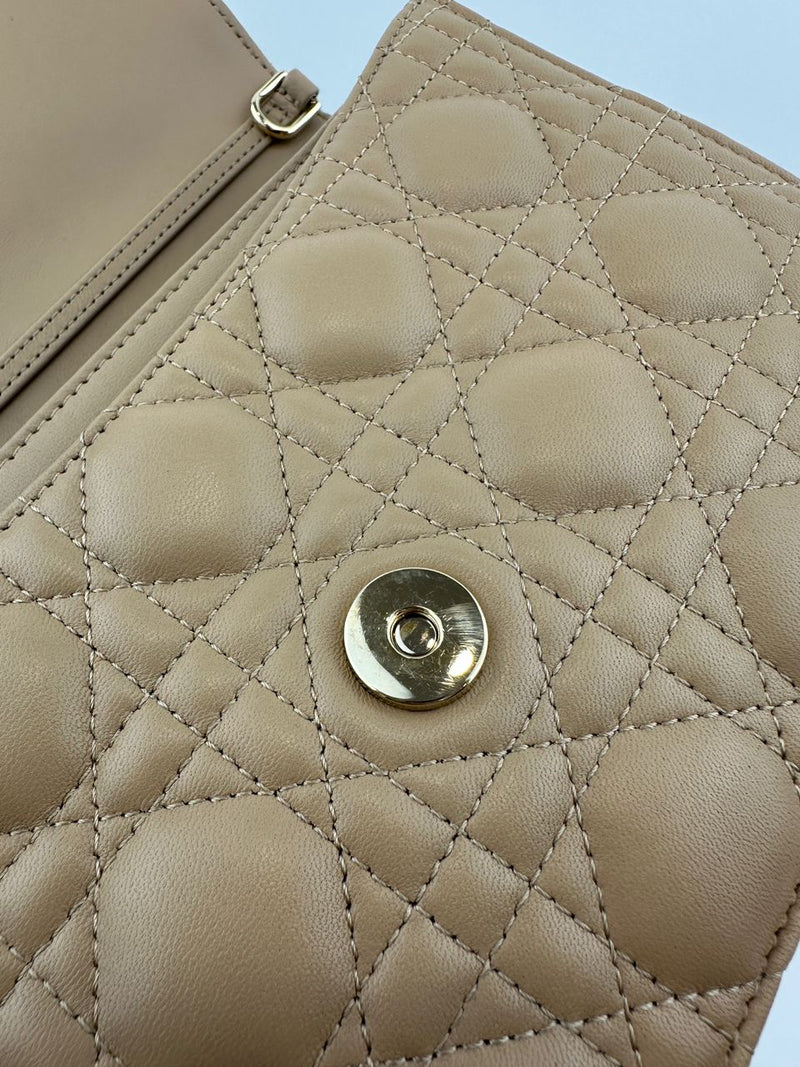 My Dior Top Handle Biscuit Cannage Lambskin Leather Bag