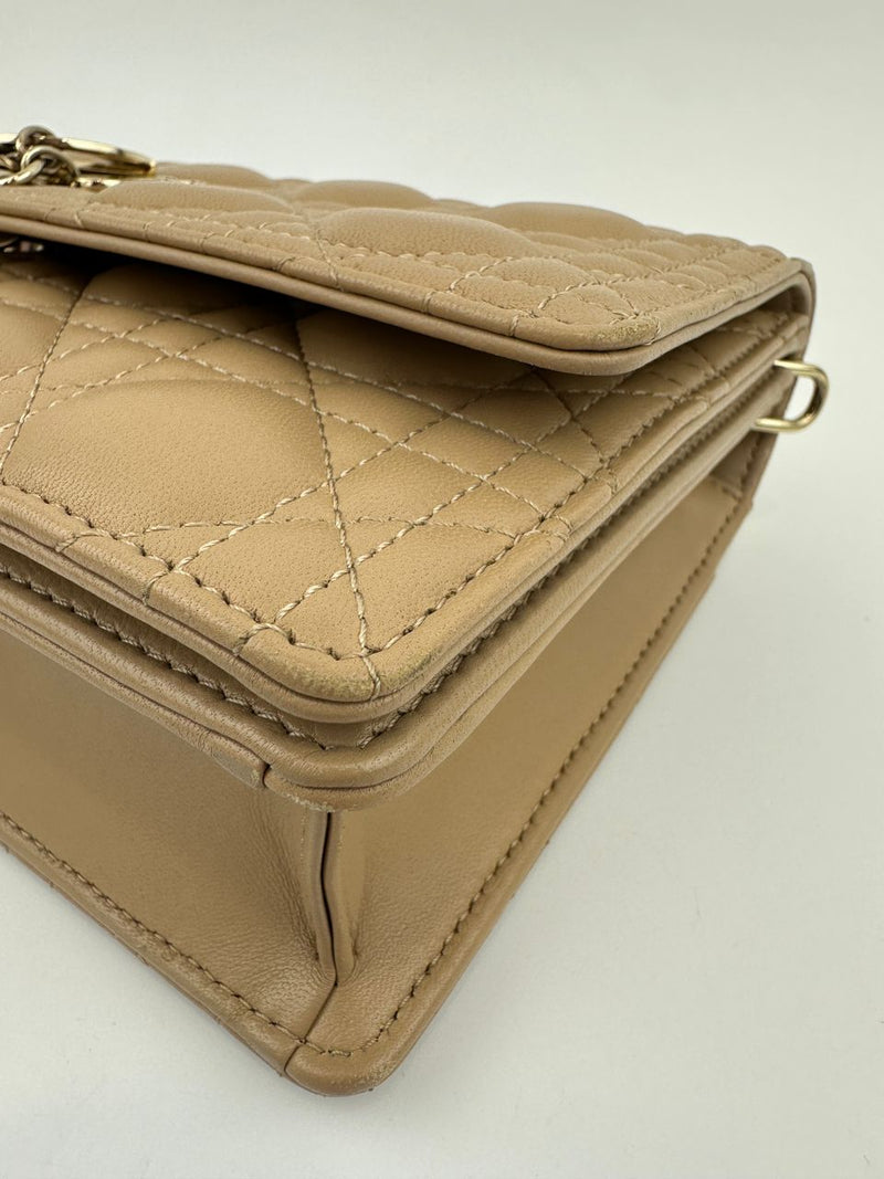 My Dior Top Handle Biscuit Cannage Lambskin Leather Bag