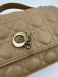 My Dior Top Handle Biscuit Cannage Lambskin Leather Bag