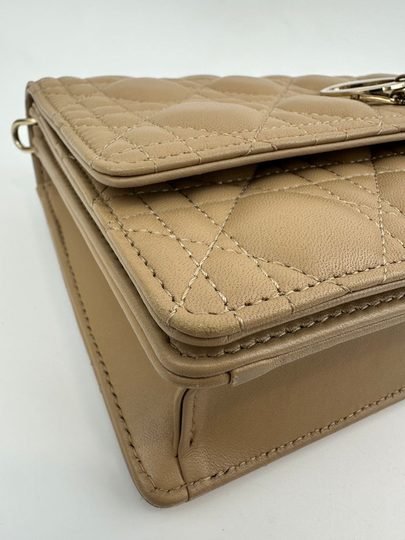 My Dior Top Handle Biscuit Cannage Lambskin Leather Bag