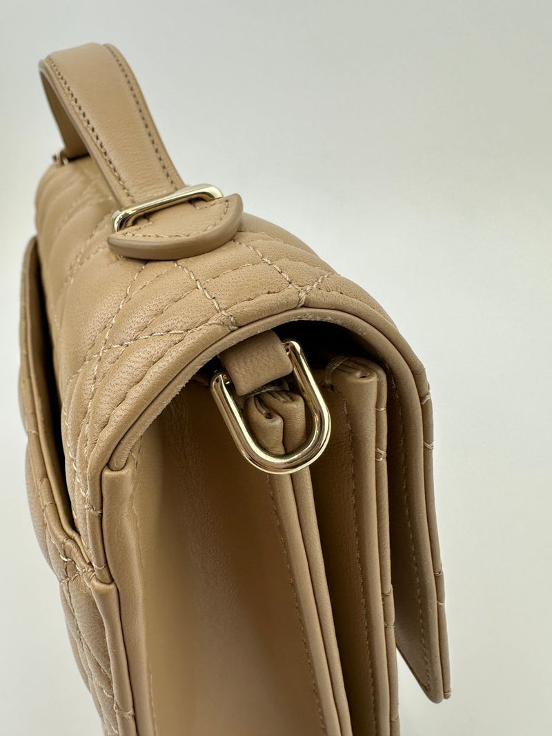 My Dior Top Handle Biscuit Cannage Lambskin Leather Bag