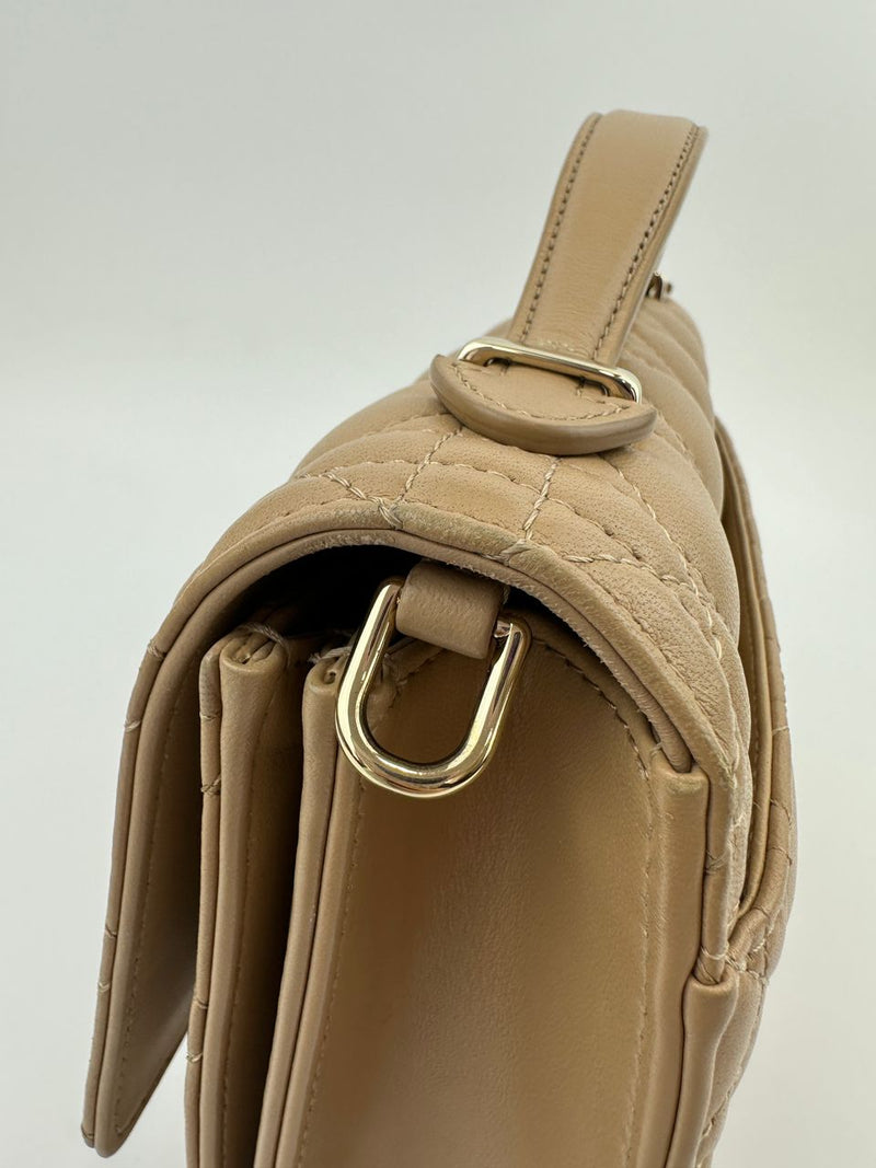 My Dior Top Handle Biscuit Cannage Lambskin Leather Bag