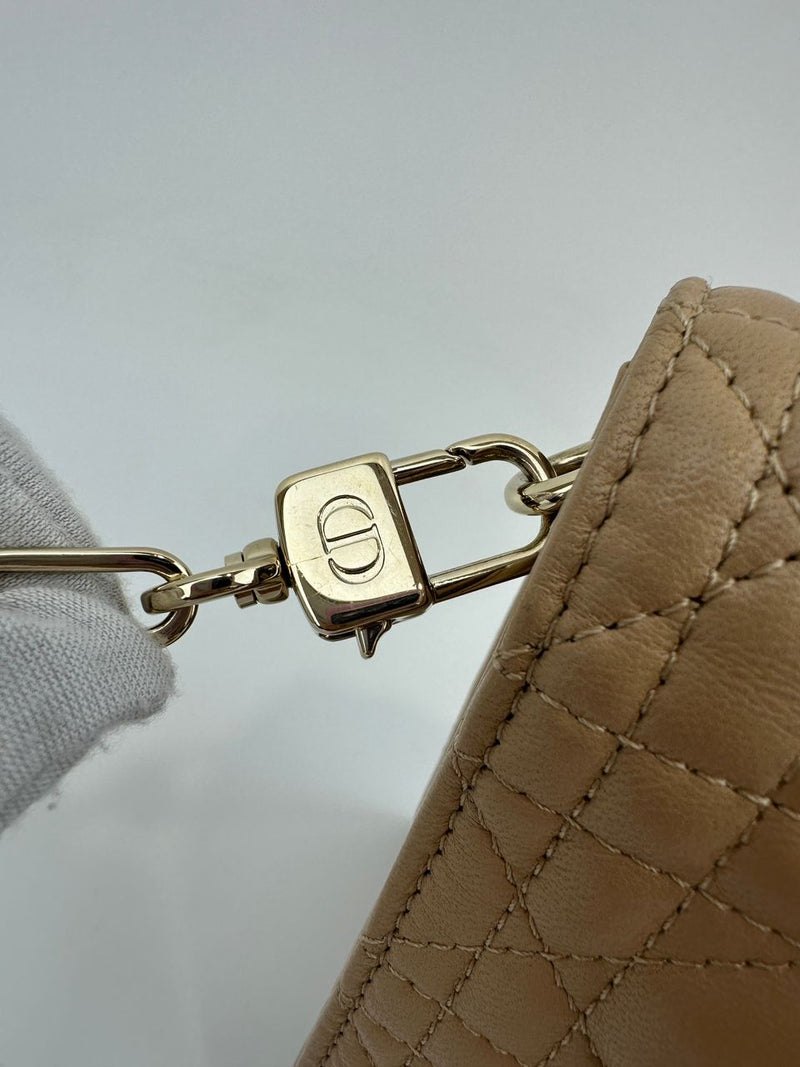 My Dior Top Handle Biscuit Cannage Lambskin Leather Bag